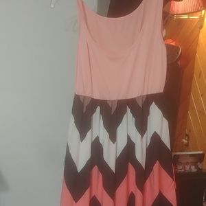 Pink short sleeve dress with different patterns